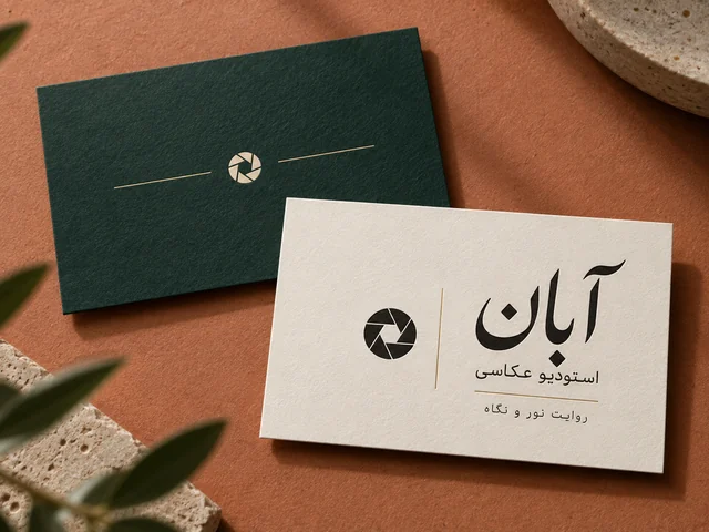 کارت ویزیت استودیو عکاسی: کارت ویزیت آبان